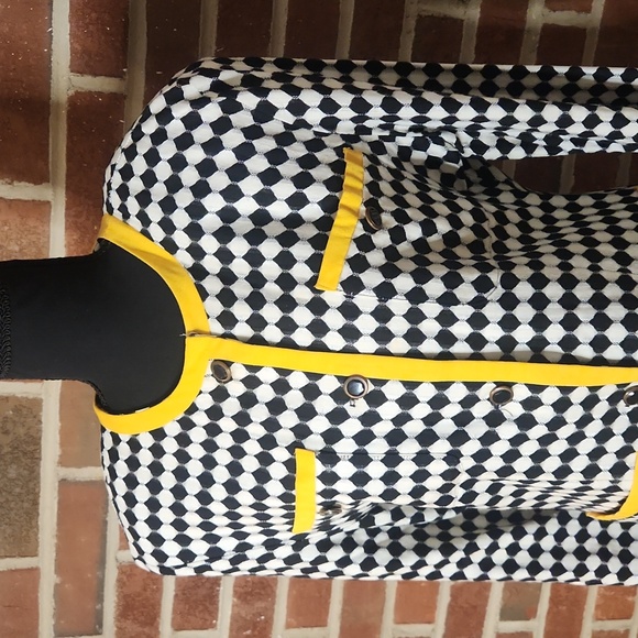 Vintage checkered powersuit dress, size 8 - Picture 2 of 8